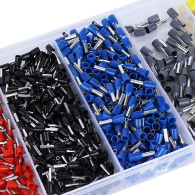 Insulated Cord Pin End Terminal,Copper Crimp Connectors, Wire Connector (4 Size and Multicolor, Pack of 100) image