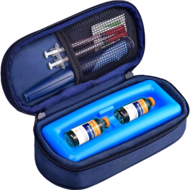 Insulin Vial Cooler Travel Case - Diabetes Carrying Insulated Bag with Ice Brick image