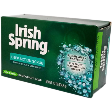 Irish Spring Deep Action Scrub Deodorant Soap 104.8 gm image