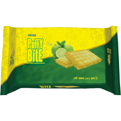 Ispahani Puffy Bite Lemon Cream Sandwich Biscuits 180 gm image