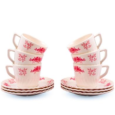 Italiano Crazy Tea Cup with Saucer 12 Pcs Set - Morning Sun image