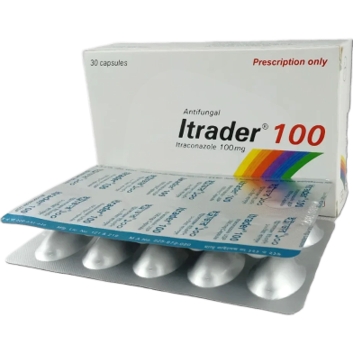 Itrader 100 mg Capsule 10's Strip image