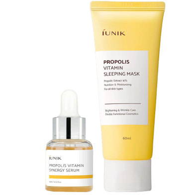 Iunik Propolis Edition Skincare Set(Propolis Vitamin Sleeping Mask 60 ml and Serum 15 ml) image