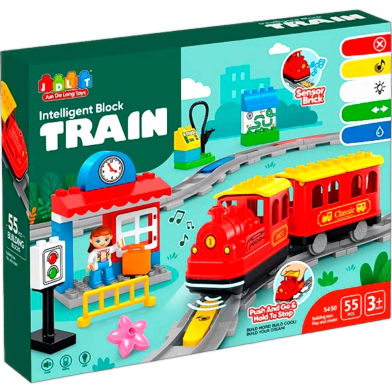 JDLT Intelligent Block Train Sensor Brick – 81 PCS Light and Sound Building Set image