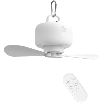 JISULIFE FA16 Portable 8000mAh USB Rechargeable Remote Control Ceiling Fan - White image