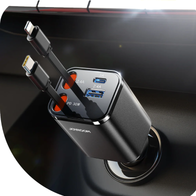 JOYROOM CCL05 Retractable Car Charger 4 in 1 (2025 Ultra-Compact) image