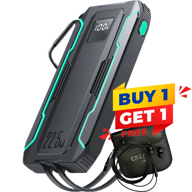 JOYROOM JR-L017 22.5W Power Bank 1000mAh With Dual Cables (Buy 1 Get 1 CREATIVE EP-530 Earphone FREE) image