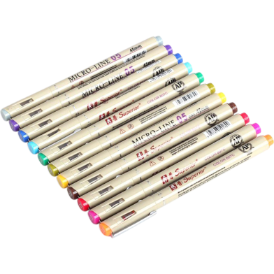 JX Superior Needle Drafting Pen,Professional Drawing Pen Pack of 12 Assorted Colors,0.5MM image
