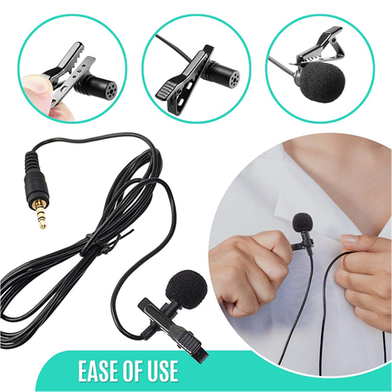 Jack Microphone Tie Clip-on Lapel Mikrofon Microfono Mic for Mobile Phone 3.5mm Slide 5