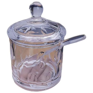 Jam Jar Acrylic Clear Salt Sugar Kitchen Storage Container Seasoning Jar Plastic Caster image