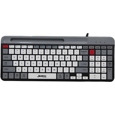 Jedel K37 Wired Slim Chocolate Keyboard With Mobilephone Holder image