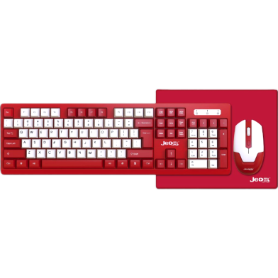 Jedel Ws737 3 In 1 Wireless Office Keyboard And Mouse Combo With Membrane Keys image