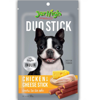 JerHigh Duo Stick Dog Treat Chicken With Cheese Stick 70 gm image