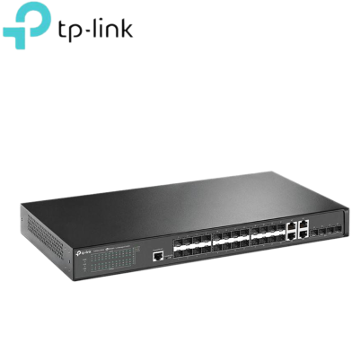 JetStream™ 28-Port Gigabit SFP L2 Managed SwitTP-LINK T2600G-28SQ 28-Port Gigabit SFP L2 Managed Switch with 4 10G SFP Slots image