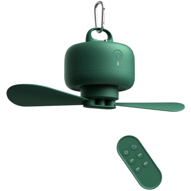 Jisulife FA16 Portable 8000mAh USB Rechargeable Remote Control Ceiling Fan - Green image