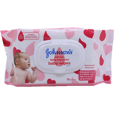 Johnsons Skincare Lightly Fragranced Baby Wipes 75 Pcs image