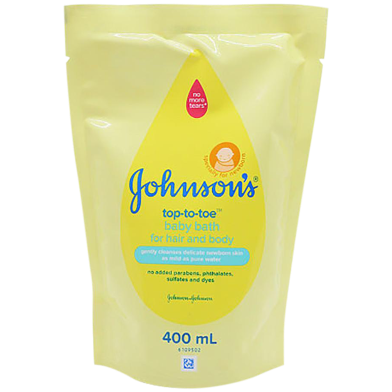 Johnsons Top-To-Toe Baby Bath Refill Pack 400ml image