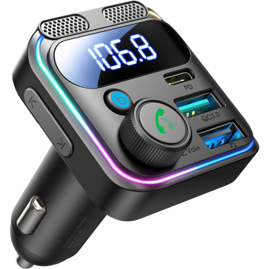 Joyroom JR-CCB01 48W Dual-Mic Car Wireless FM Transmitter image