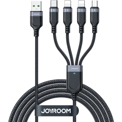 Joyroom S-A18 Multi-Use Series 4 in 1 Cable USB-A To Lightning plus Dual Type-C plus Micro cable 1.2m image