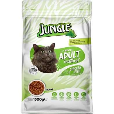 Jungle Adult Dry Cat Food - Chicken and Fish 1.5kg | (1 Year plus) Dry Cat Food image