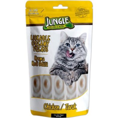 Jungle Lickable Creamy Cat Treats - Chicken 70g | Jungle Cat Treat 5pcs Pack image