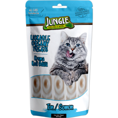 Jungle Lickable Creamy Cat Treats - Tuna and Shrimp 70g | Jungle Cat Treat 5pcs Pack image
