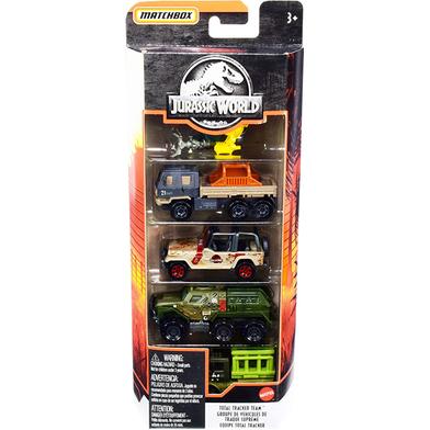 Jurassic World Total Tracker Team Set of 5 Pcs Diecast Model Cars by Matchbox image