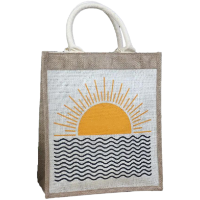 Jute Shopping Bag Natural 12x14 Inch image