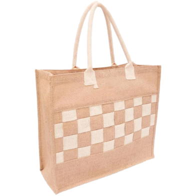 Jute Shopping Bag Natural 14x16 Inch image