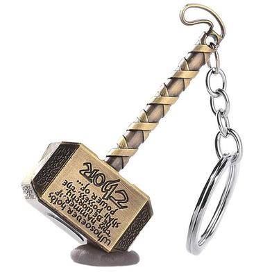 KEY RING METAL – Thor Hammer Golden image