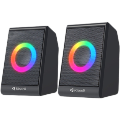 Kisonli I-680 Active Mini Led Desktop Rgb Speakers image