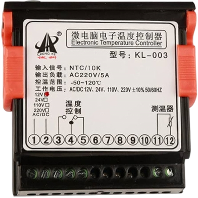 KL-003 Electronic Temperature Controller, Car Air Conditioning Thermostat -50 to Plus 120 Celsius Tempering Switch for Fuel Automobile Instrument Caloristat image