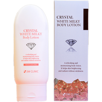KOREAN COSMETICS 3W CLINIC Crystal White Milky Body Lotion image
