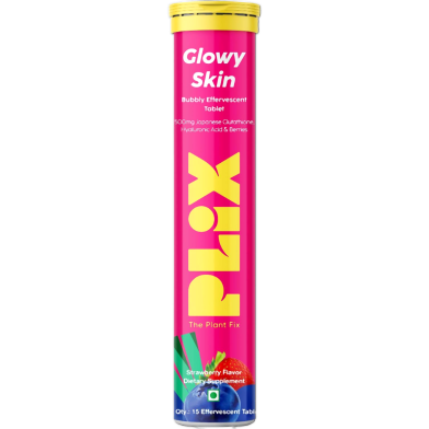 PLIX Glutathione Effervescent Tablets for Glowy Skin-Strawberry Flavour (15 Tablets) image