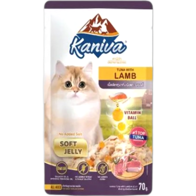 Kaniva Cat Pouch Tuna with Lamb In Jelly For All Age Cats 70gm image