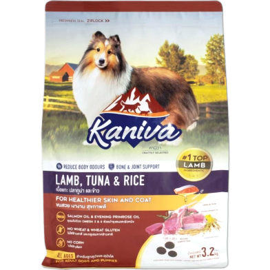 Kaniva Dog Food Lamb, Tuna and Rice For All Age Dogs 3.2kg image