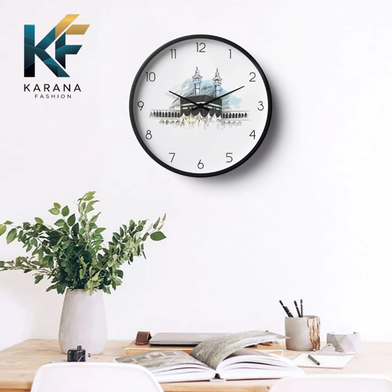 Karana Fashion 12 Inch Holy Kaaba Sketch Wall Clock Elegant Islamic Spiritual Decor - (KW 16) Slide 2