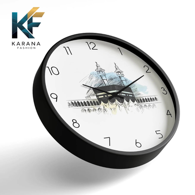 Karana Fashion 12 Inch Holy Kaaba Sketch Wall Clock Elegant Islamic Spiritual Decor - (KW 16) Slide 3