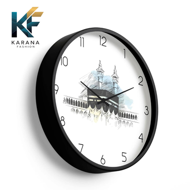 Karana Fashion 12 Inch Holy Kaaba Sketch Wall Clock Elegant Islamic Spiritual Decor - (KW 16) Slide 4