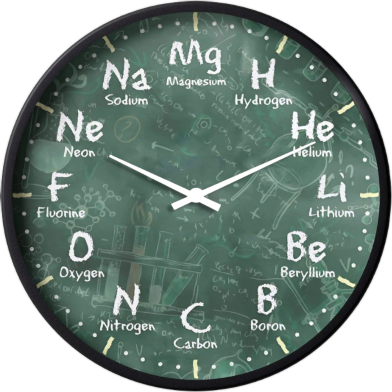 Karana Fashion 12 Inch Periodic Table Science Wall Clock Educational Chemistry Decor For Classrooms and Labs image