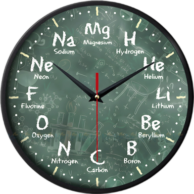 Karana Fashion 12 Inch Periodic Table Science Wall Clock Educational Chemistry Decor For Classrooms and Labs image