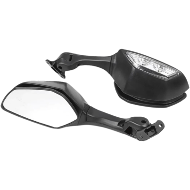 Kawaasaki Ninja Universal Kit Rear View Side Mirror With Led Indicator 1 Set image