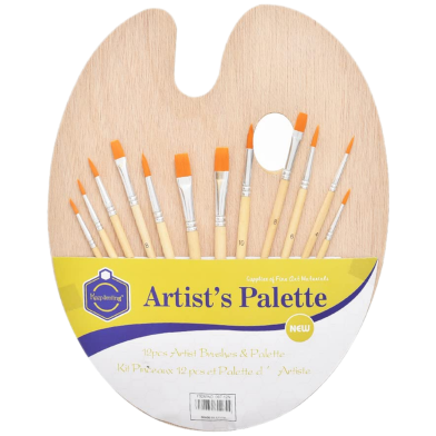 Keep Smiling 007-12N Artist Palette Set Of 12 Pcs For Arts Crafts Drawing - Multi Color image