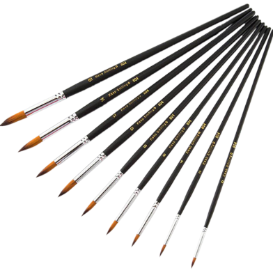 Keep Smiling Artist Long Handle Brush Set Round, 9 pcs image