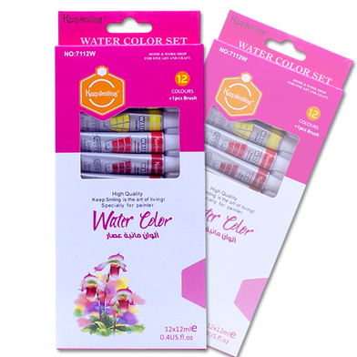 Set Aquarelle Keep Smiling – Lot De 12 Tubes De 6 Ml – Peinture à L'eau Pour Artistes Débutants Et Confirmés