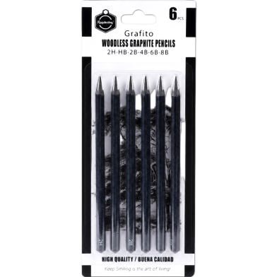 Keep Smiling Woodless Graphite Pencils 6 Pcs image