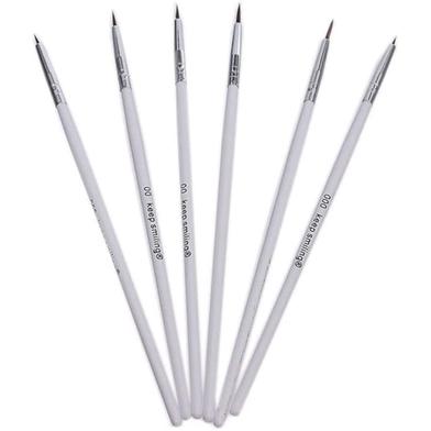 Keep Smilling 000 Liner Paint Brushes Set Of 6 Pcs. - White image