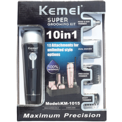Kemei KM-1015 - 5 in 1 Electric Washable Nose, Ear, Body Hair Trimmer image