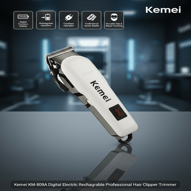 Kemei KM-809A Digital Electric Rechargeable Professional Hair Clipper Trimmer Slide 2