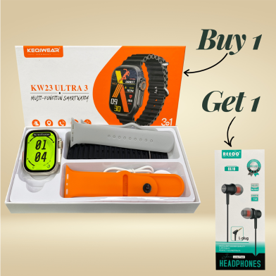 Keqiwear KW23 Ultra 3 Multi-Function Smartwatch (Buy 1 Get 1 Reeoo RX10 L-Plug Earphone FREE) image